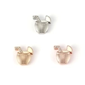 10mm Cocktail-Charm-Set in Silber Gold und Roségold mit funkelnden Kristallen - Cocktailglas Stil / Silber