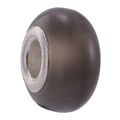 Macro view of a translucent grey-brown bead with a silver metal core for jewelry making - Grey Black