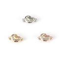 10mm Herz-Schiebeanhänger in Silber, Gold und Roségold mit Strasssteinen für Armbänder - Herz-Stil / Silber