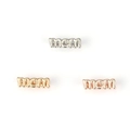 Drei 10mm 'mom' Legierungsanhänger in Silber, Gold und Roségold für 10mm Armbänder - MOM Buchstabe Stil / Silber