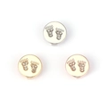Babyfuß-Charm mit Steinen für 10mm Armbänder in Silber, Gold und Roségold Optik - Baby-Fußabdrücke-Stil / Silber