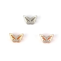 Schmetterling-Anhänger für 10mm Armband in Silber, Gold und Roségold mit Strass - Hohl Schmetterling Stil / Silber