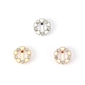 Dreiteiliges Set aus Herz- und Strass-Anhängern für 10mm Armbänder in Gold, Silber und Rosa - Herz im Kreis-Stil / Silber