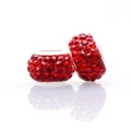 Macro shot of 925 sterling silver beads with red crystal rhinestones for DIY bracelets - Normal Specification / Red