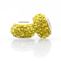 Vibrant yellow crystal paved silver plated bead for DIY charm bracelets and necklaces - Normal Specification / Yellow