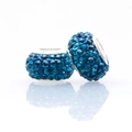 Close-up of peacock blue crystal pave beads for DIY charm bracelets and silver jewelry - Normal Specification / Ink Blue
