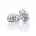 Macro view of two 925 silver plated crystal pave charm beads for DIY bracelets - Normal Specification / White