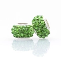 Macro shot of emerald green crystal clay beads with 925 silver core for DIY jewelry - Normal Specification / Green