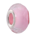 Pink resin faceted bead with silver core for DIY jewelry bracelets and accessories - Normal Specification / Pink
