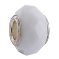 S925 sterling silver faceted white resin charm bead for DIY jewelry making - Normal Specification / White