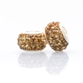 Detailed macro shot of champagne crystal pavé beads with silver core for DIY jewelry - Normal Specification / Orange