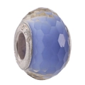Macro shot of faceted light blue resin bead with S925 sterling silver core and engraving - Normal Specification / Blue