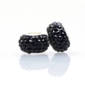 Close-up of 925 silver charms with black pavé crystals for DIY jewelry making - Normal Specification / Black