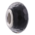 Perle facettée en résine noire avec noyau en argent pour bracelets et bijoux DIY - Spécification Normale / Noir