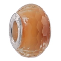 Perle en résine orange facettée avec noyau en argent sterling S925 pour bracelets - Spécification Normale / Jaune