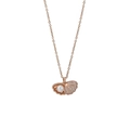 Elegant rose gold necklace featuring a zircon shell pendant with a white pearl accent - Rose Gold Pearl Shell (xl003)