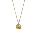 Golden bear-style necklace featuring a round yellow center stone and white zircon stones - Golden Yellow Loop (xl009)