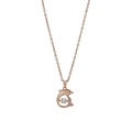 Rose gold dolphin pendant necklace with shimmering center stone and pavé accents - Rose Gold Dancing Dolphin (xl0014)
