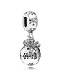 Dettaglio charm natalizio in argento con fiocchi di neve e fiocco in zirconi cubici - Stile Palla di Neve Fiocco (#2)