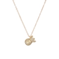 Gold money bag pendant necklace with micro-paved zircons and dollar sign charm - Golden Dollar Money Bag (xl0020)