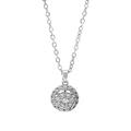 Minimalist silver-white bear shell pearl necklace with sparkling zircon sunburst pendant - Silver Pave Sunburst (xl0024)