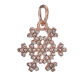 Macro shot of rose gold snowflake charm with pave-set rhinestones for jewelry making - Rose Gold Pavé Clear Stone Snowflake (#14)