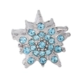 Detailed close-up of a snowflake pendant with sky blue cubic zirconia in silver setting - Sky Blue Pavé Gemstone Snowflake Pendant (#21)