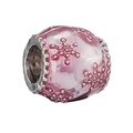 Roze emaille kerst sneeuwvlok bedeltje in S925 zilver voor armbanden - Roze Sneeuwvlok Bal (#6)
