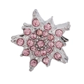 Macro detail of snowflake pendant featuring silver base and sparkling pink rhinestones - Silver Pavé Pink Rhinestone Star Accessory (#24)