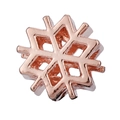 Macro shot of rose gold snowflake charm with geometric hollow design for DIY jewelry - Rose Gold Hollow Geometric Snowflake Charm (#26)