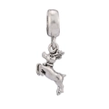 Macro shot of an oxidized silver reindeer charm bead for DIY bracelets and necklaces - Vintage Oxidized Elk Style (#34)