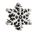 Macro shot of silver snowflake charm bead with vintage texture and hollow details - Retro Hexagonal Hollow Snowflake Accessory (#31)