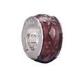 S925 sterling zilveren kraal met paarse emaille bloemen voor modieuze armbanden - Paarse Bloemen Cilinder (#11)