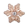 Detail of rose gold snowflake pendant charm with center crystal for jewelry making - Rose Gold Single Rhinestone Snowflake Fashion Pendant (#34 Gold)