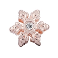 Macro shot of rose gold snowflake charm with center cubic zirconia for jewelry making - Rose Gold Snowflake Center Single Rhinestone Ornament (#35 Rose Gold)