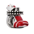 Rode emaille sportschoen bedel met zilveren kroondetail voor kralen armbanden - Rode Sneaker Vorm (#25)