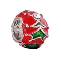 Kerstboombedel met rood emaille en groene patronen voor DIY-armbanden - Rode Kerstboom (#27)