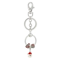 Dettaglio del portachiavi in argento con ciondoli di Babbo Natale e pendente pacchetto regalo - Tema Babbo Natale (#1)