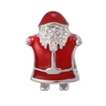 Kerstman kraal met rood emaille en zilveren afwerking voor DIY armbanden en sieraden - Volledige Kerstman (#34)