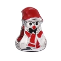 Zilveren sneeuwpop kraal met rood emaille voor kerst bedelarmbanden - Sneeuwpop met Rode Hoed (#35)