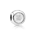Rose gold faceted bead charm with a large clear zircon stone for DIY bracelet making - White