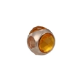 Faceted amber crystal charm bead with gold metal setting for DIY jewelry making - Amber