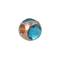 Rose gold faceted charm bead with sky blue crystals for handmade jewelry making - Sky Blue