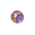 Faceted purple crystal bead with rose gold finish for DIY bracelet jewelry making - Purple