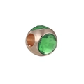 Rose gold spacer bead with faceted emerald green crystal for DIY jewelry making - Green
