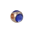 Rose gold faceted bead with royal blue crystals for DIY jewelry charm bracelets - Dark Blue