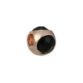 Rose gold faceted bead with black stones for DIY jewelry making and bracelets - Black