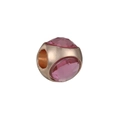 Rose gold faceted bead with pink crystals for DIY jewelry making and bracelets - Pink