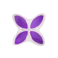 Purple enamel flower charm in sterling silver finish for women DIY jewelry making - Purple Floral Style (#2)