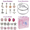 DIY Eenhoorn Armbandenset met regenboogbedeltjes en glazen kralen in een luxe geschenkdoos - 16cm / Set 2